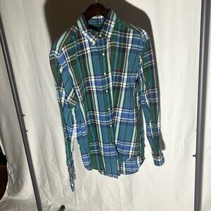 Polo by Ralph Lauren Flannel Shirt L green Blue Plaid